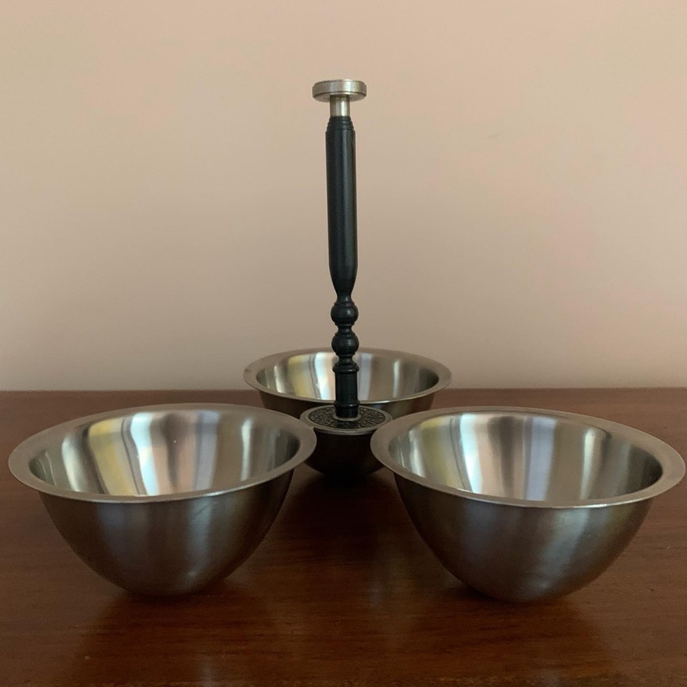 Vintage Oneida Custom 18/8 3 bowl condiment server